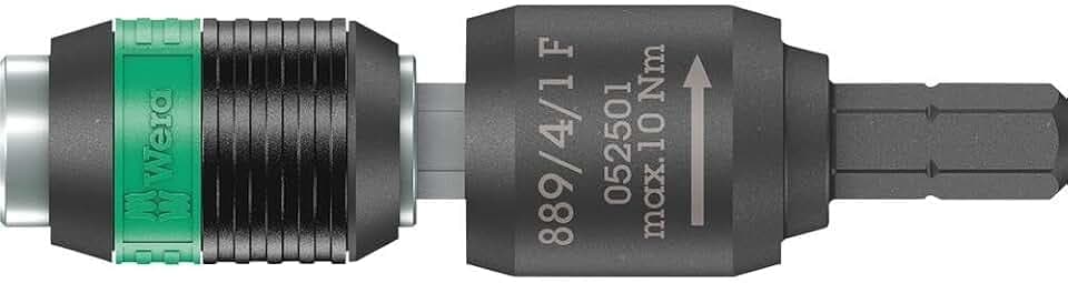 Wera 889/4/1 F Rapidaptor Freilauf-Bithalter für Drehmomentschraubendreher mit Pistolengriff, 1/4" x 64 mm