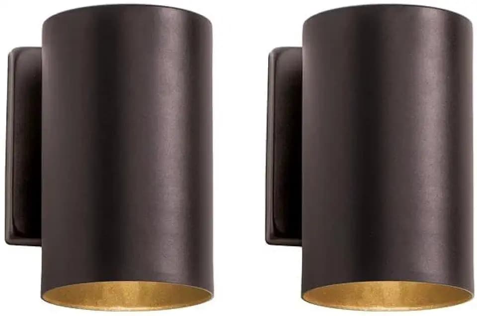 mirrea 7" Modern Outdoor Porch Wall Light, Oil Rubbed Bronze, Pack of 2