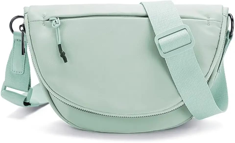 Fashion Crescent Moon Bag For Women & Men - Medium Nylon Shoulder Bag With Adjustable Strap, Lightweight & Foldable Design