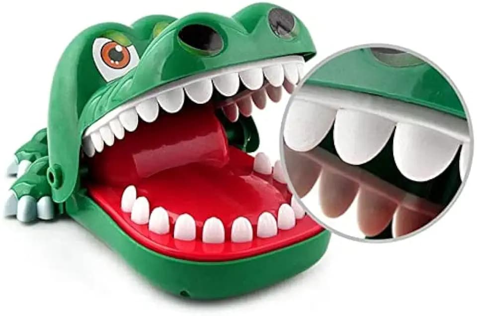 Crocodile Toy Classic Mund Zahnarzt Biss Finger Familie Spiel Kinder Kinder Action Geschicklichkeit Spiel Spielzeug, Große Größe, 8,3 x 5,7 x 4,3 Zoll