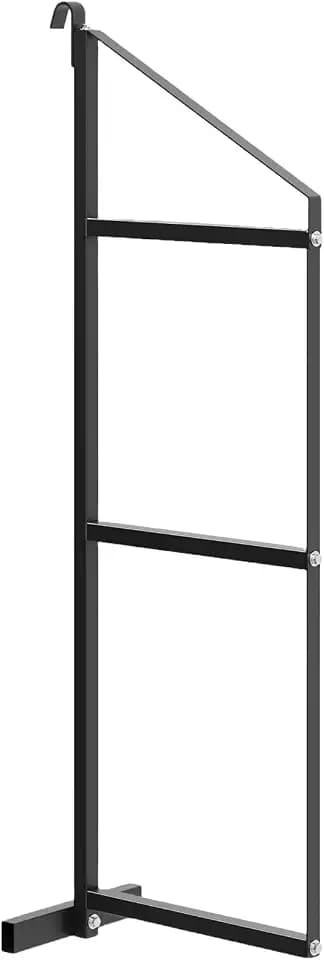 1 Pack Shipping Container Shelving Bracket, 3-Tier Adjustable Black Power Coated Steel Brackets, 22"x60", 1100LBS Hanging Type Cargo Containers Storage Rack for Heavy Tools/Equipment