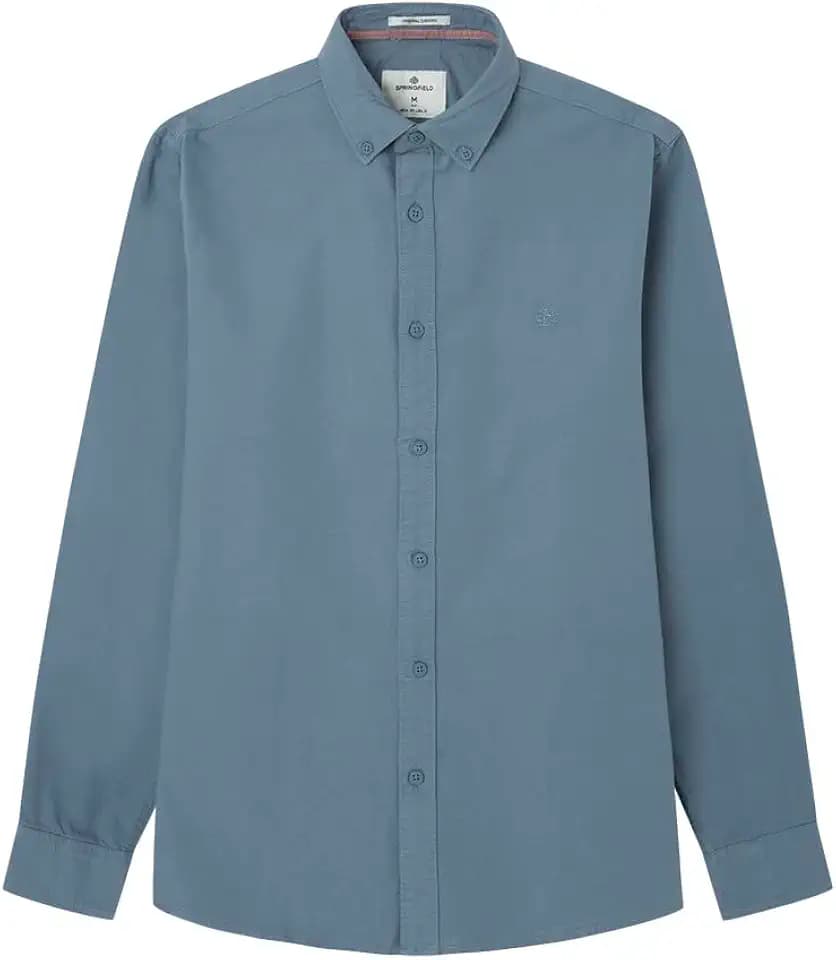 Springfield Herren Camisa Oxford Piece Dye Ls Hemd