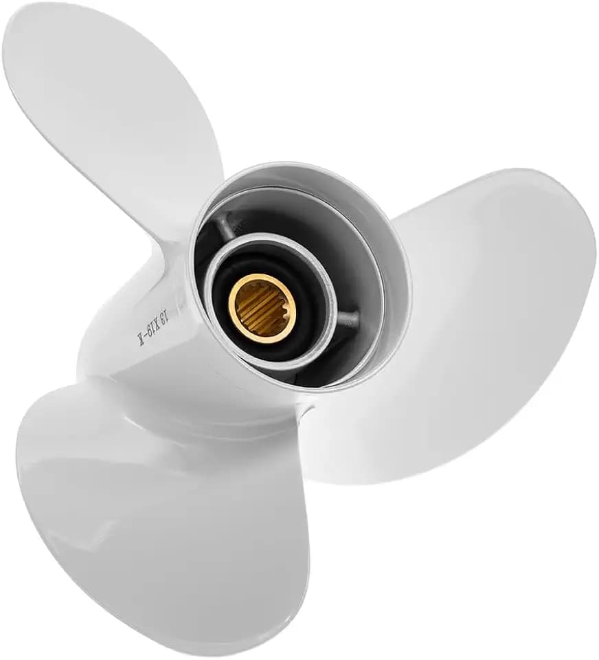 13x19-K Aluminum Outboard Propeller Compatible with Yamaha Outboard Engines 60HP 70HP 75HP 80HP 85HP 90HP 115HP 130HP,15 Tooth,RH,White Aluminum Outboard Propeller 6E5-45941-00-EL