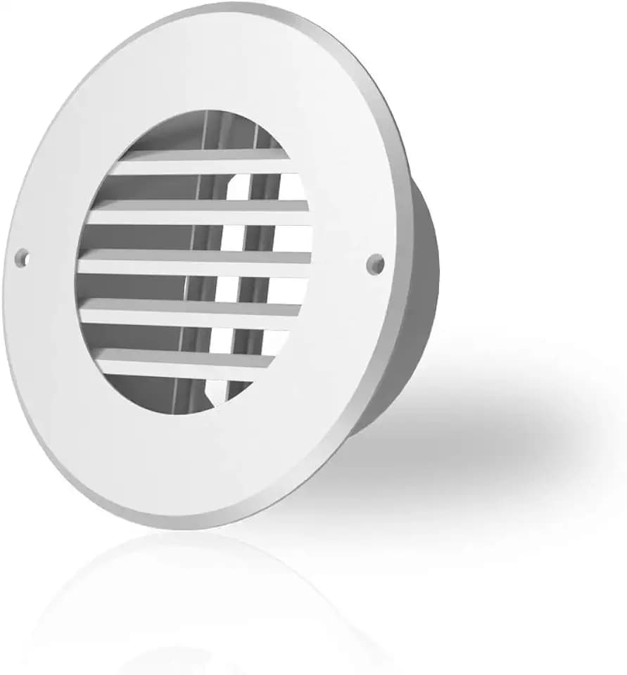 AC Infinity Wall-Mount Duct Grille Vent 4", White Steel HVAC Vent Cover