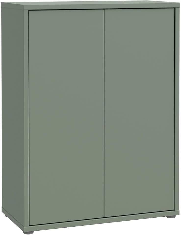 Forte Alice Springs Schuhschrank 70 80, moderner Flurschrank mit 2 Türen und 4 Einlegeböden, Holzwerkstoff, Salbei, 74,5 cm breit x 99,1 cm hoch x 34,9 cm tief