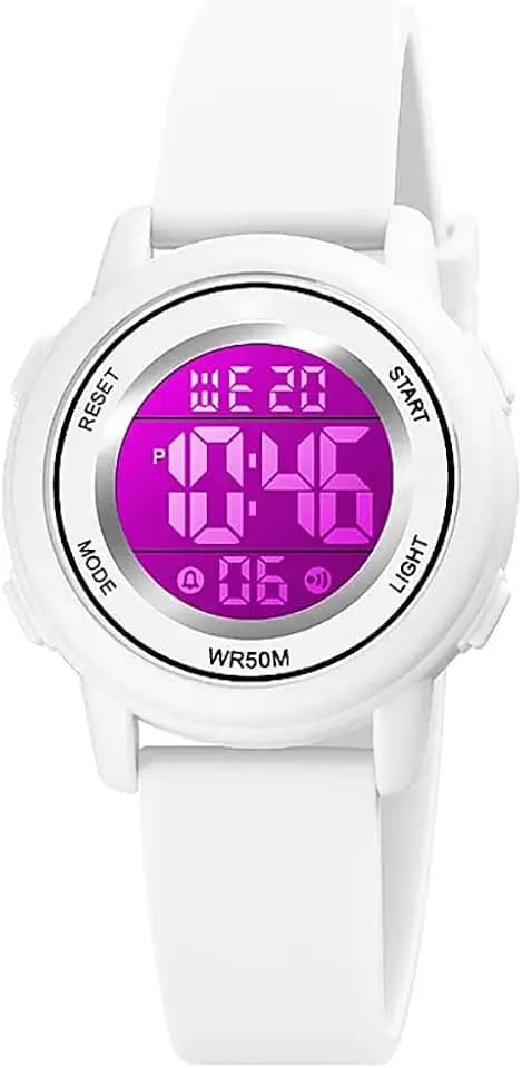 Womens Digital Watches LED Screen Silicone Strap Watch Military Multifunction Waterproof Alarm Stopwatch LED Backlight Outdoor Sports Watch