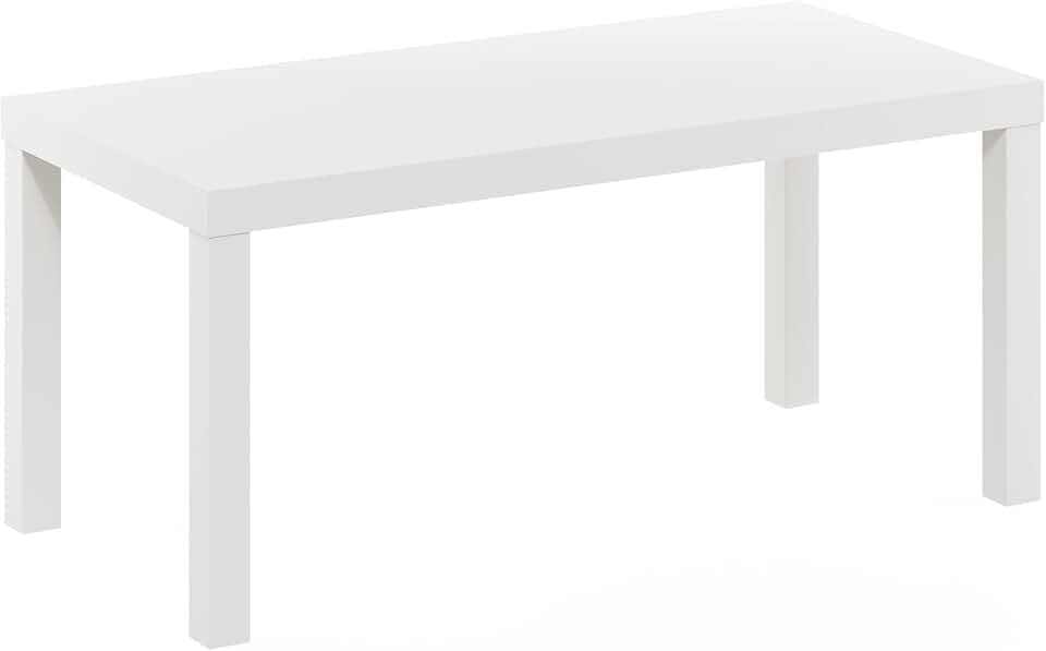 Furinno CLASSIC Coffee Table, Modern Rectangle Printer Stand, White
