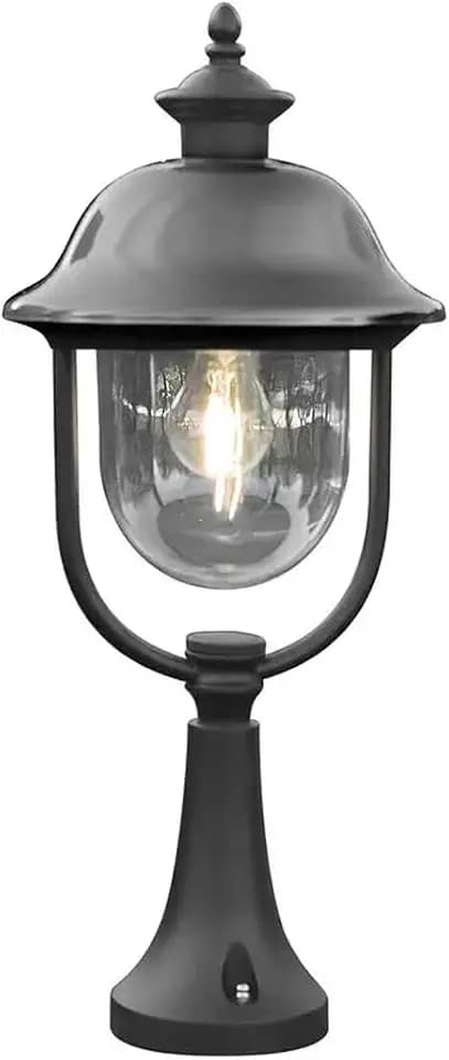 Konstsmide Parma 7241-000 Sockelleuchte / B: 24cm T: 24cm H: 52cm / 1x75W / IP43 / lackiertes Aluminium / matt-schwarz / Edelstahl