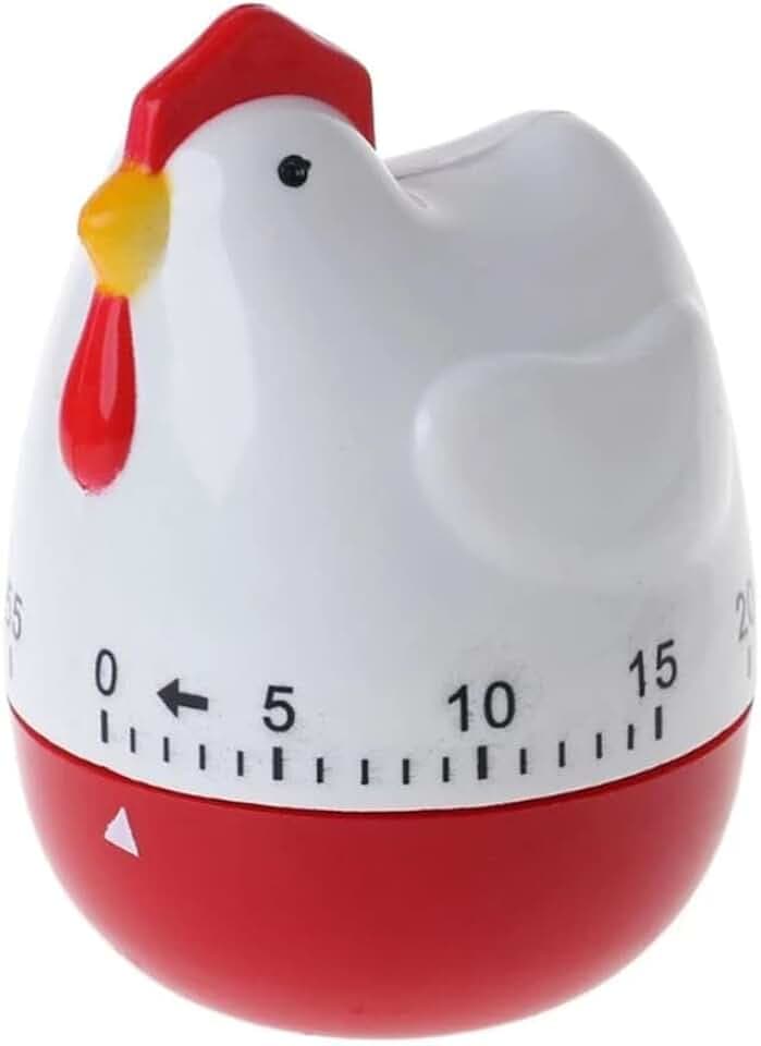 BESTonZON Küchentimer Cartoon Huhn Form Mechanisch 60 Minuten Küchenwecker Kurzzeitmesser Eieruhr Backen Kochen Kurzzeitwecker für Kochen Lernen Dusche Einweihungsgeschenk