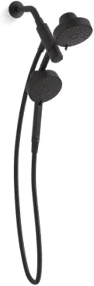 KOHLER 23218-BL Awaken 2-in-1 Multifunction Shower Combo Kit, Rotating Showerhead and Handshower Set, 2.5 GPM, Matte Black