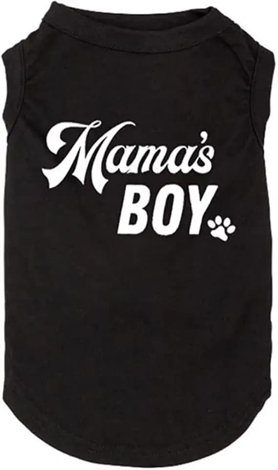 Dog Shirts Letter Printed Vest for Small Large Dogs Slogan Costume Dog Pajamas Puppy Gift Pet Clothes Mama's Boy (Large, M-Black)