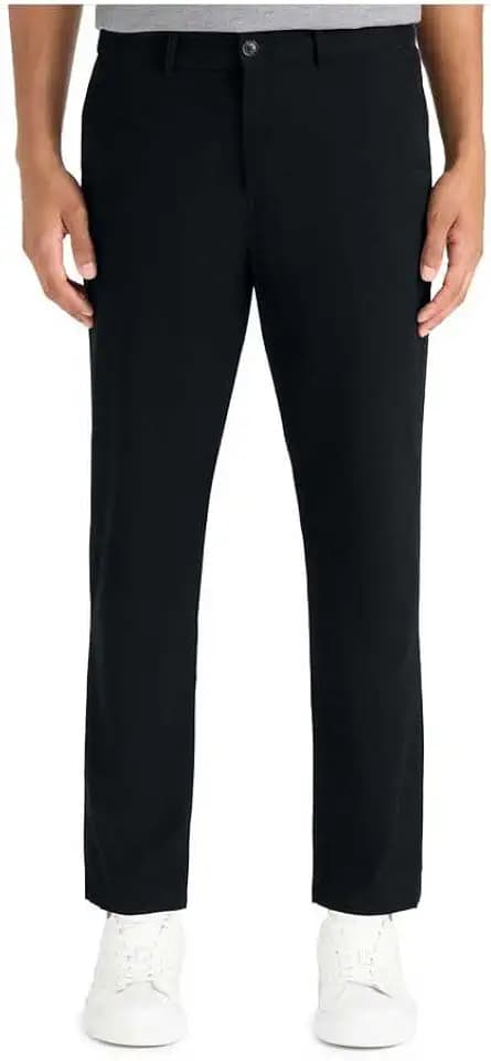 Scotch & Soda Men's Core-Drift-Cotton-Blend Twill Chino Pants, Black, 33 W/32 L