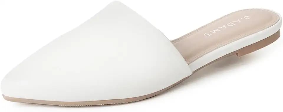 J. Adams Lennox Mules for Women - Closed Pointed Toe Flat Heel Slides
