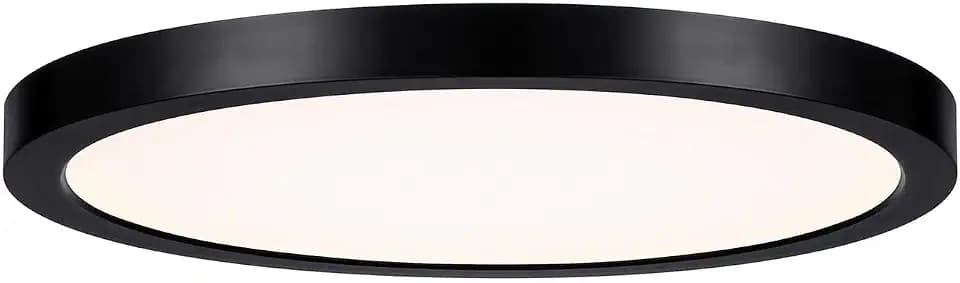 Savoy Lighting Assets 6-3333-12-BK T24 Compliant Outdoor Low Profile Flush Mount, Integrated LED 25 Watt, 1" H x 12" W, Black