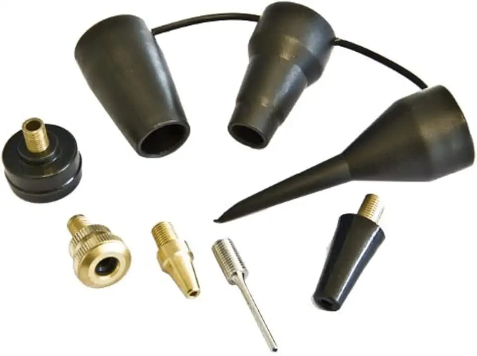RevolutionAIR 8-teiliges Set Ventiladapter für Luftpumpen, Universelle Passform, Rot, Aluminium