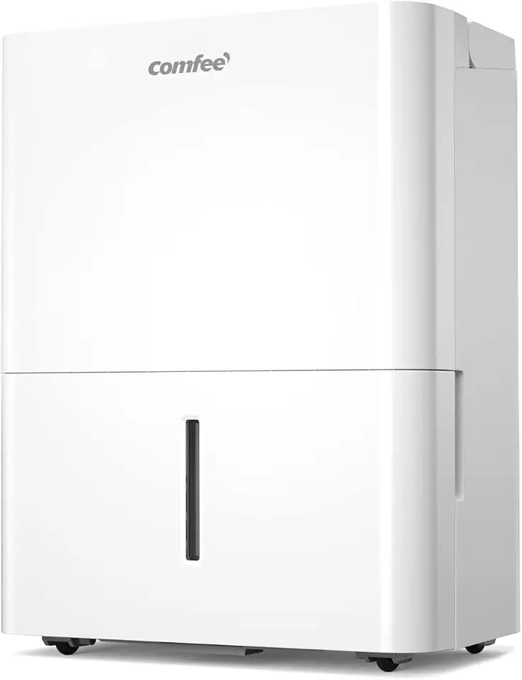COMFEE Luftentfeuchter Casa Muffa 12L/24H, 2,1L Kanister, waschbarer Filter, leise Entfeuchtung, kontinuierliche Entwässerung, Kühlmittel R290, Festrad, MDDN-12DEN7