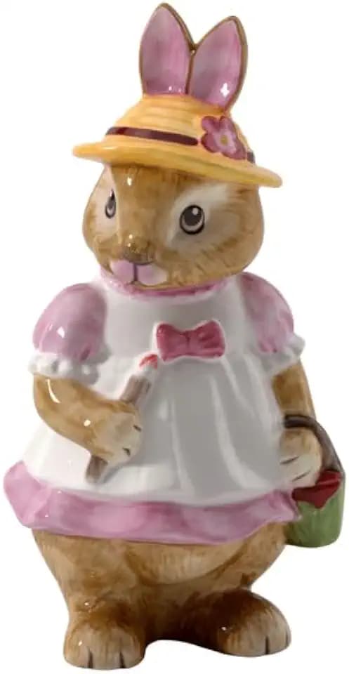 Villeroy & Boch Bunny Tales Anna, groß, putzige Figur für die Festtafel, Premium Porzellan, Rose/braun, 10,5 x 11 x 22 cm, bunt, 10,5 x 11 x 22