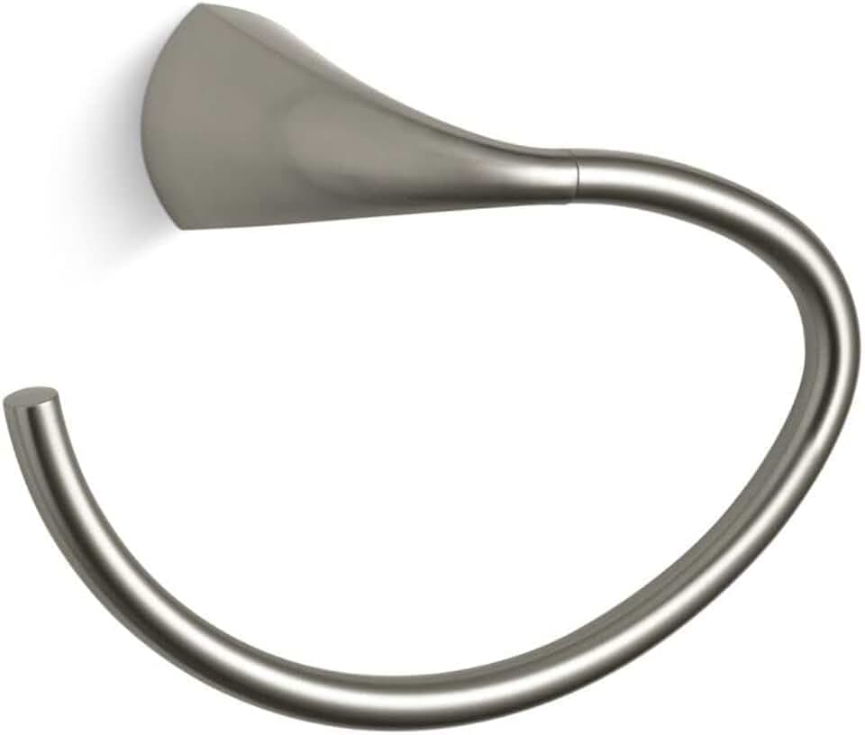 KOHLER 37057-BN Towel Ring, Contemporary Bathroom Towel Ring, Alteo Collection, Vibrant Brushed Nickel