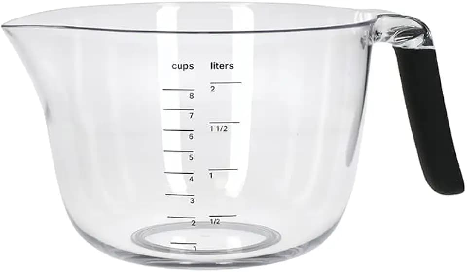 KitchenAid Rühr- und Messschüssel mit Griff, 2 Liter (8 Cups) Kapazität, Spülmaschinenfest – Schwarz