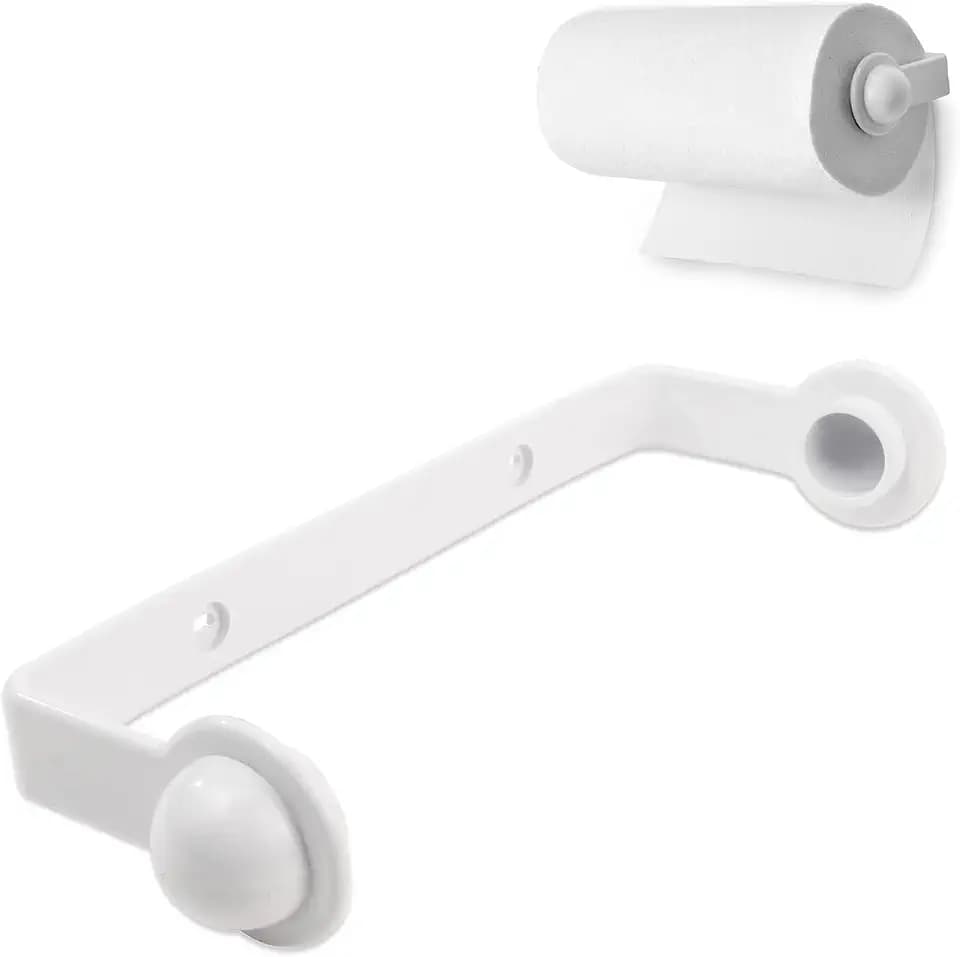 Spectrum Paper Towel Holder for Under Cabinet - Hanging Wall Mount Paper Towel Holder for Kitchen - Easy-to-Use Fits Standard & Jumbo Rolls - Minimalist Paper Towel Roll Rack