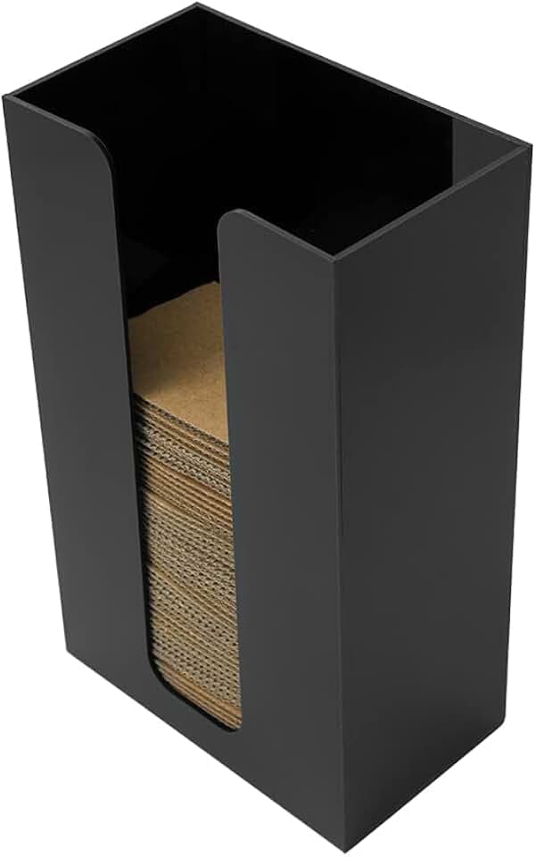 Restaurantware-Restpresso 6 x 3.5 x 10 Inch Coffee Cup Sleeve Dispenser, 1 Vertical Coffee Sleeve Holder - Holds Up To 75 Sleeves, Durable, Black Acrylic Organizer