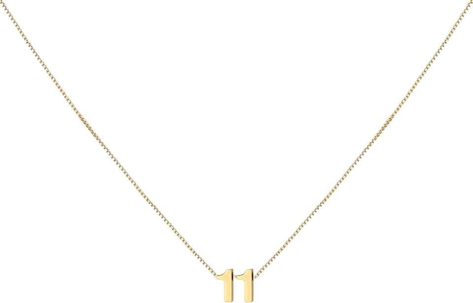 Gold Number Necklace for Women 18K Gold Plated Small Cute Pendant with Box Chain Choker Necklace Personalized Jewelry Birthday Gift for Her