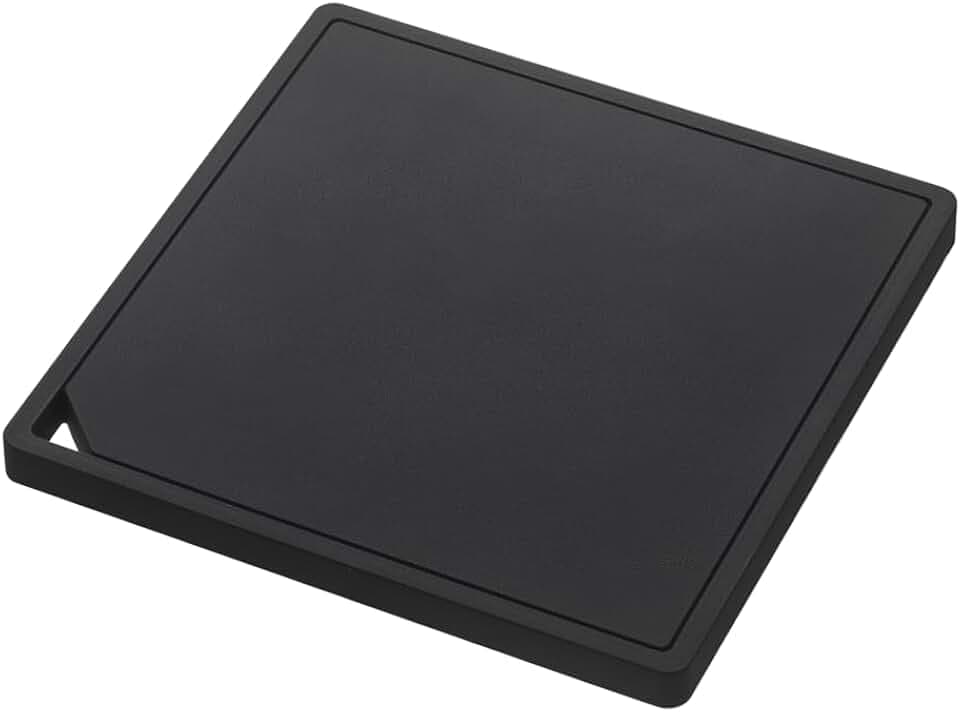 Yamazaki 2953 Tower Silicone Pot Mat, Black, Silicone, 15 x 15 x 1 cm