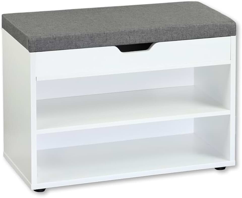 Kesper | Schuhschrank mit Sitzkissen, 60 x 47 x 30 cm, Weiß | 1591413