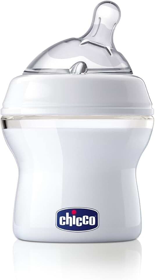 Chicco Natural Feeling Anti-Kolik Babyflasche für 0+ Monate, 250 ml, mit Weichem Silikonsauger und Doppelventil, Natürliches und Instinktives Gefühl beim Saugen, Glasflasche