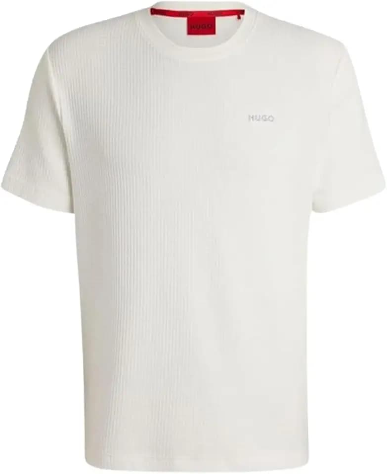 HUGO Herren Austin T-Shirt Pyjama-Shirt mit Waffelstruktur und Logo-Stickerei