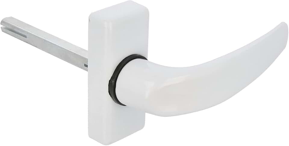 Amig - Set aus 2 Rosettengriff für Türen | Modell DELTA | 121 x 72 mm | 8 mm Vierkant, elegantes und schlichtes Design, ergonomischer Griff, weißes Aluminium