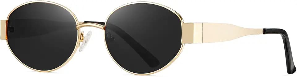 kimorn Retro Sonnenbrille Damen Herren Oval Metal Trendy Classic UV400 schnelle brille K1653