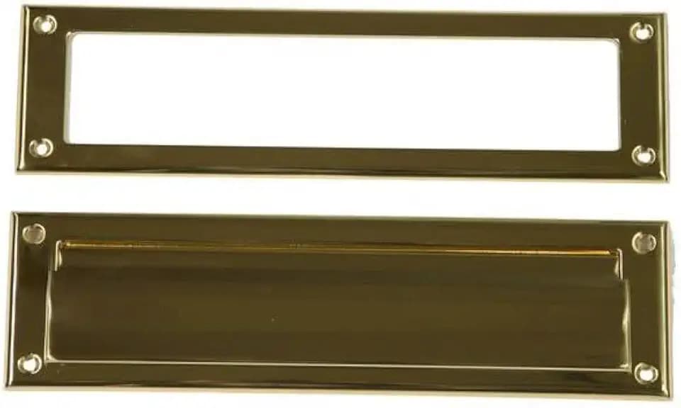 Architectural Mailboxes Mail Slot Cover for Front Door, Steel, Brass Finish