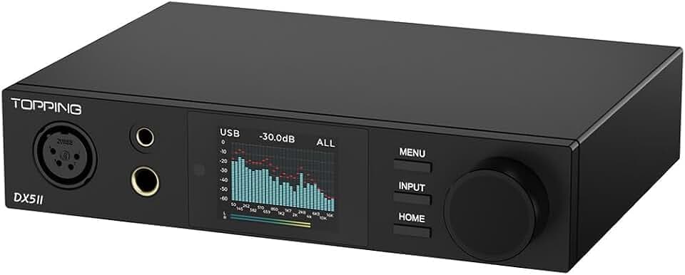 Topping DX5 II Vollsymmetrischer DAC und Kopfhörerverstärker-Kombination, Dual ES9039Q2M DSD512 PCM768kHz LDAC-Decoderverstärker