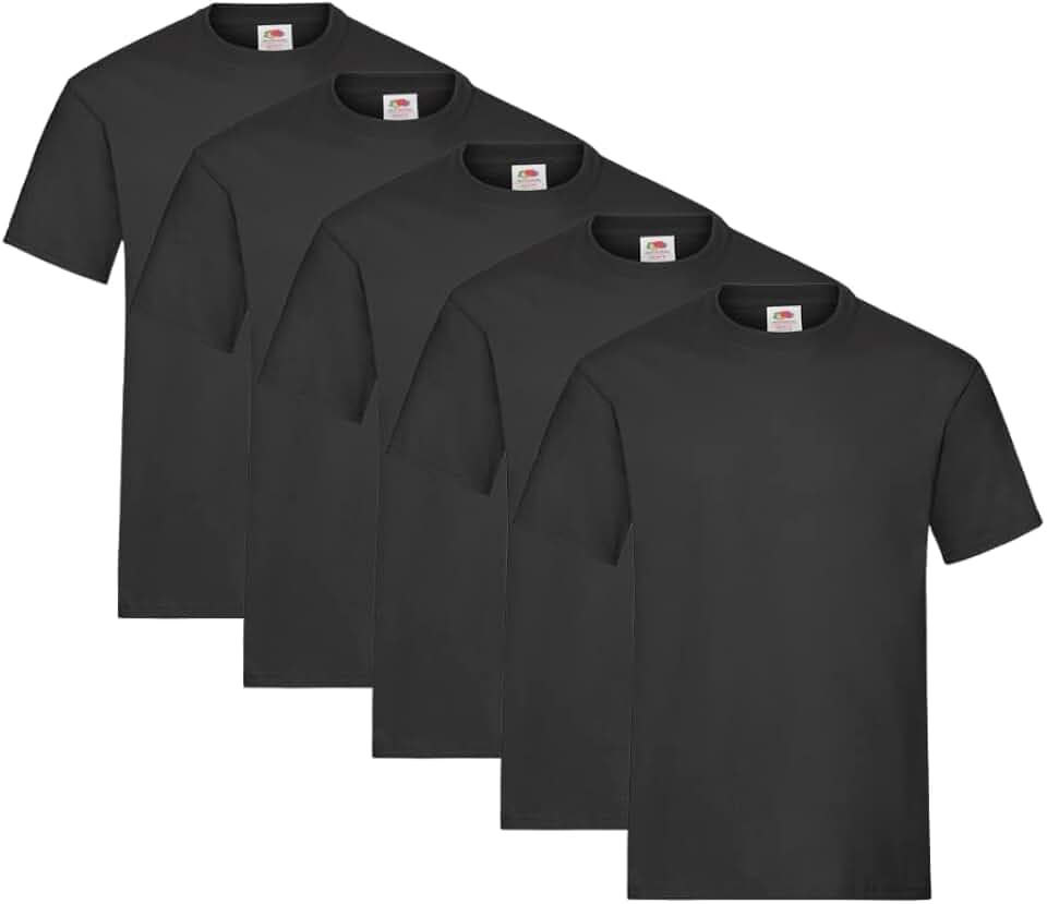 Fruit of the Loom Herren Regular Fit T-Shirt Heavy Cotton Tee Shirt 5 Pack