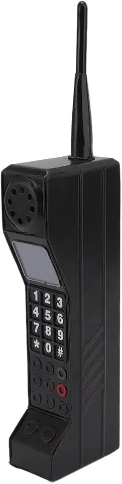 Retro Brick Cell Phone Ornament, 80s 90s Phone Prop, Vintage Cellular Phone Model, Old Fashioned Cell Phone Template for Family Decoration Simulation Photographic Ornaments (Black)