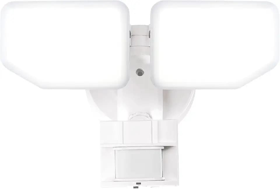 30W LED Motion Sensor Security Light Outdoor, 2 Head Adjustable, 180 Degree, 2600 LM, 5100 K, ETL Water Resistant, for Patio, Garage, Porch, White