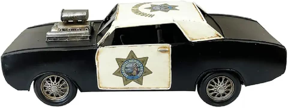 Metal Car Model Figurine, Police Hot Rod, 12.5 Inches NOT A Toy