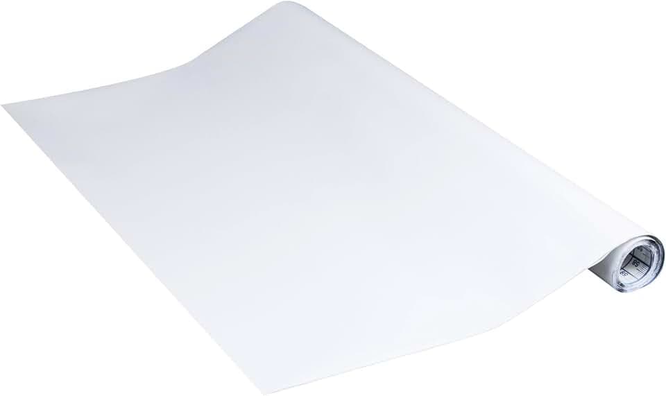 Venilia Möbelfolie selbstklebend, Uni Matt, Weiß, 67,5 cm x 2 m, PVC, langlebig, einfache Entfernung, hitzebeständig, reißfest, 53307