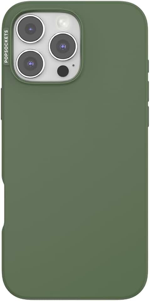 PopSockets iPhone 16 Pro Max Phone Case with MagSafe, Wireless Charging Compatible, Green - Olive