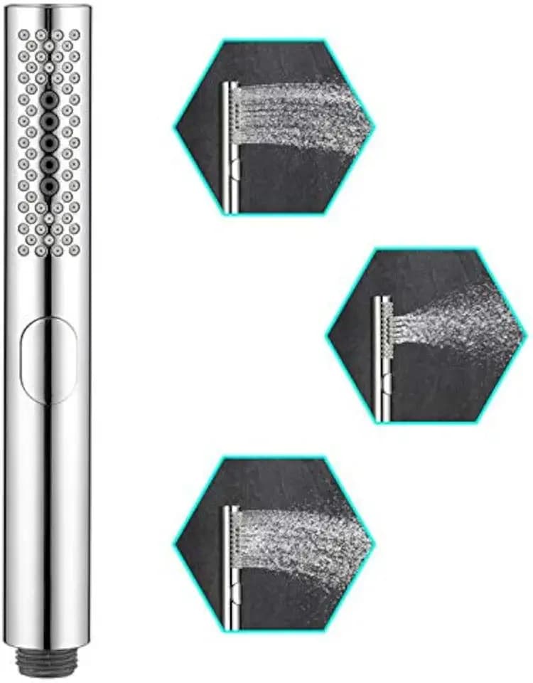 Handbrause für Badezimmer, WEIDMAX Hochdruck Wassersparend Duschkopf mit 3 Funktionen, Rund Handbrause Duschköpfe mit Abriebfreien Reinigungsdüse, Duschbrause für Baden und Spa, Chrom ABS-Körper
