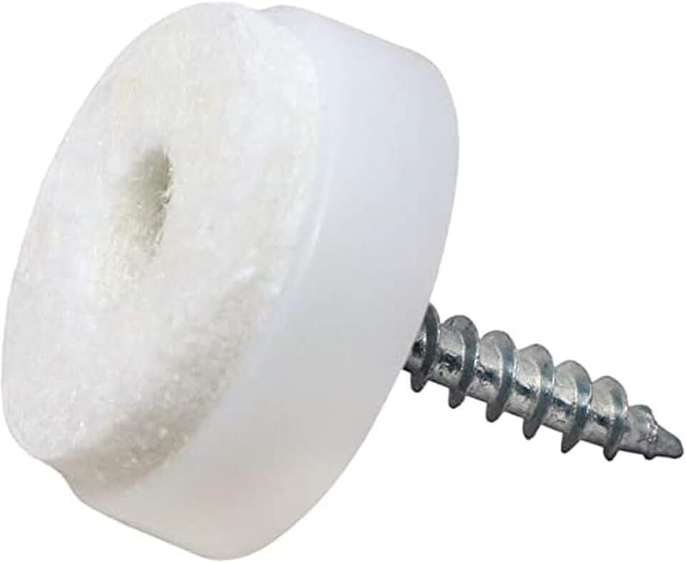 Adsamm® / 16 x Filzgleiter mit Schraube/Weiß/Ø 20 mm/rund/Möbelgleiter zum Schrauben in Premium-Qualität