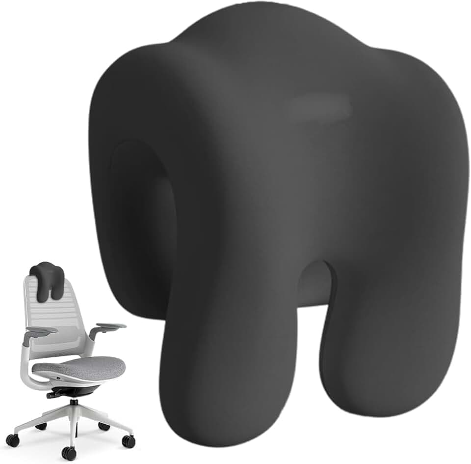 Nackenstütze für Schreibtischstühle, Nackenkissen Kopfstütze Bürostuhl Nackenkissen Sessel Nackenstütze mit Memory-Effekt für Bürostühle Bürostuhl Kopfstütze für Büro und Haus (Schwarz)
