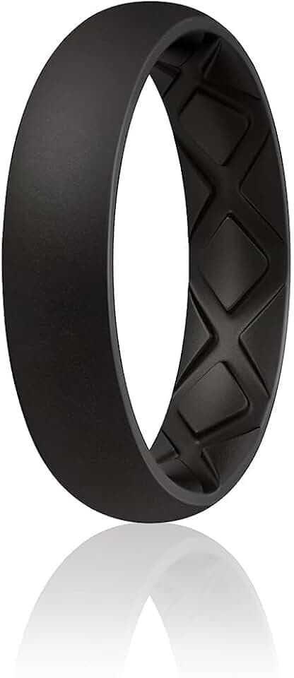 Egnaro Women’s Silicone Engagement Ring, 5.5mm Wide Comfort Fit Shimmer Set