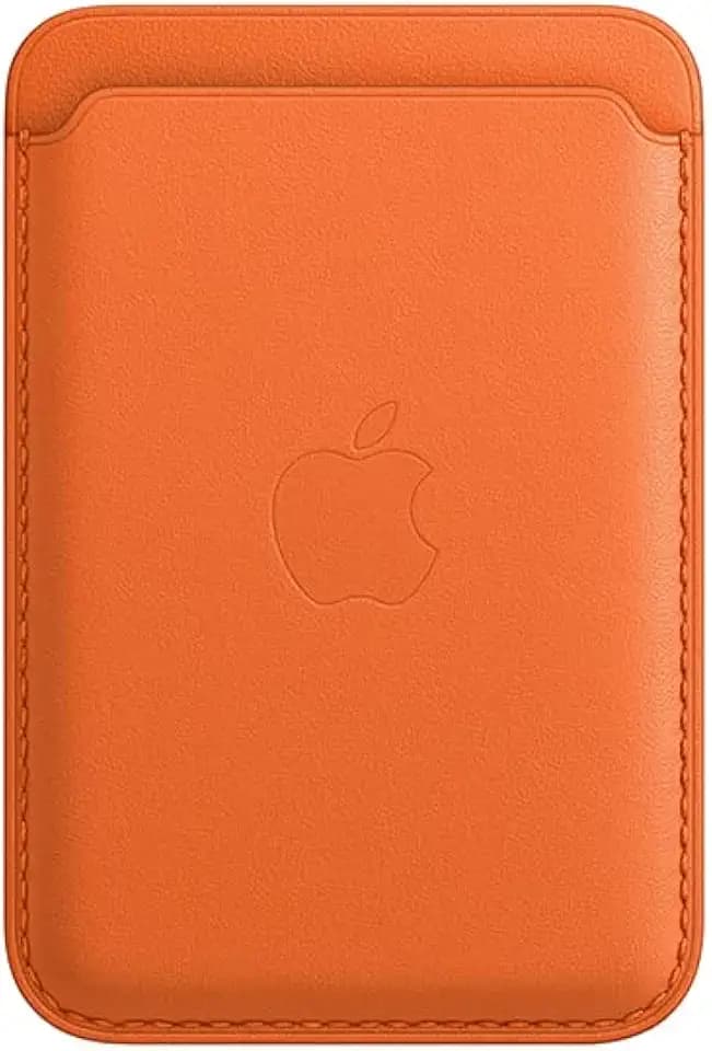 Apple Leather Wallet with MagSafe (for iPhone) - Now with Find My Support - Orange ​​​​​​​