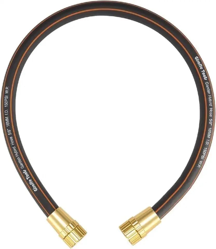Giraffe Tools Garden Water Hose 5/8" x 2ft, Leader Hose with Female and Female Fittings, Lightweight, Flexible for Hose Reel