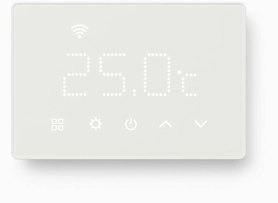 Elektronova Unterputz-Thermostat programmierbares Modul 3 Plätze 240 V Touch-Display mit Hintergrundbeleuchtung Farbe weiß kompatibel mit Halterungen 503