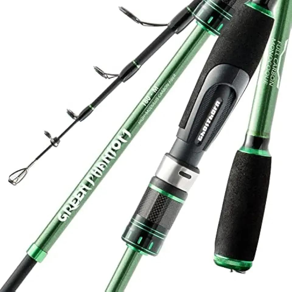 Ghosthorn Fishing Rod and Reel Combo, Graphite Telescoping Fishing Pole Collapsible Portable Travel Kit with Carrier Bag for Freshwater Fishing Gift for Men Women