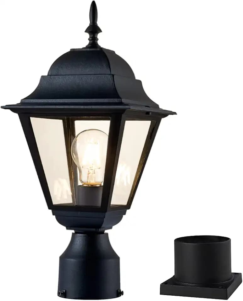 Windben Outdoor Post Light, Waterproof, 16.5in, Matte Black