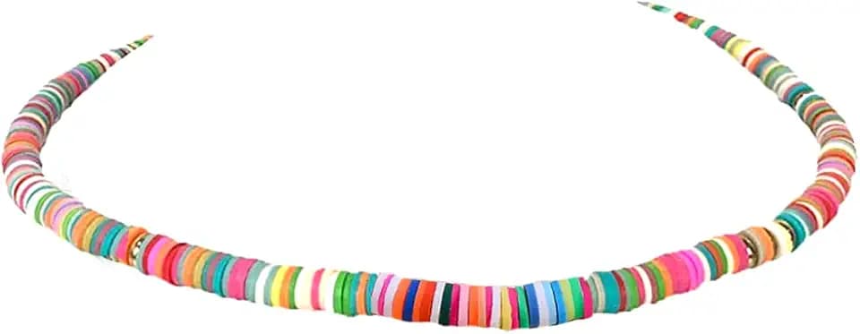 Maui Choker Necklace, Multicolored Polymer Chip Statement Necklace for Women